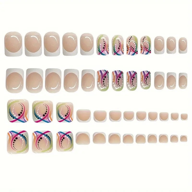 Artistic Geometric Nail Art Extensions Bowlift