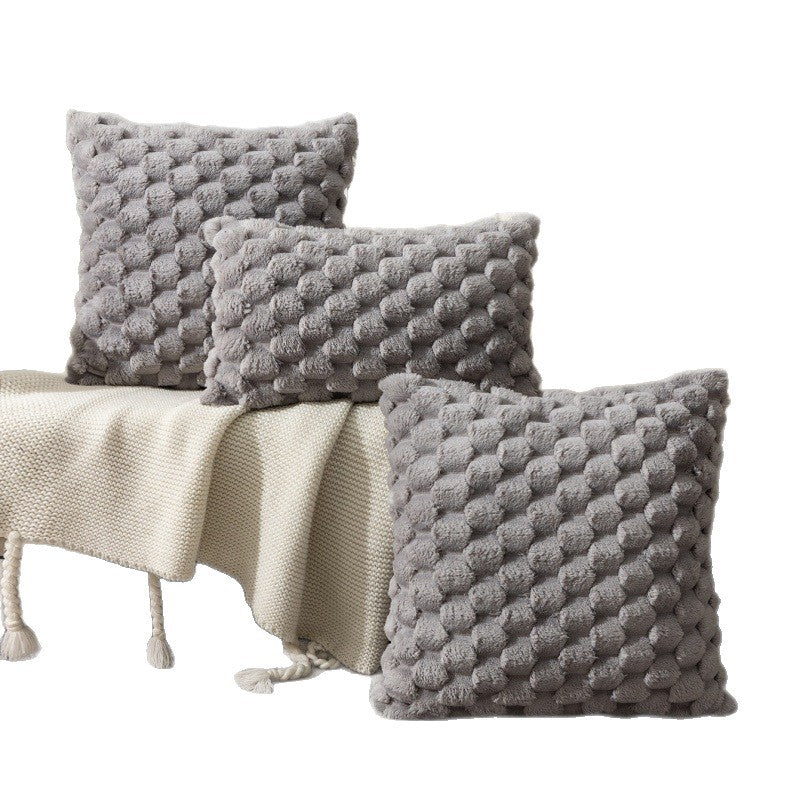 Plush Honeycomb Textured Throw Pillow Cover Set Bowlift