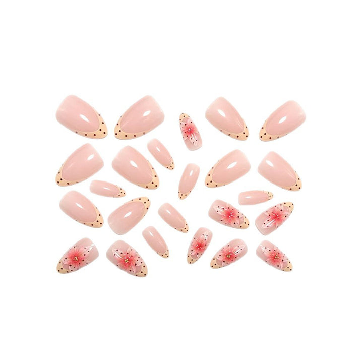 Artful Nail Extensions with Floral Accents Bowlift