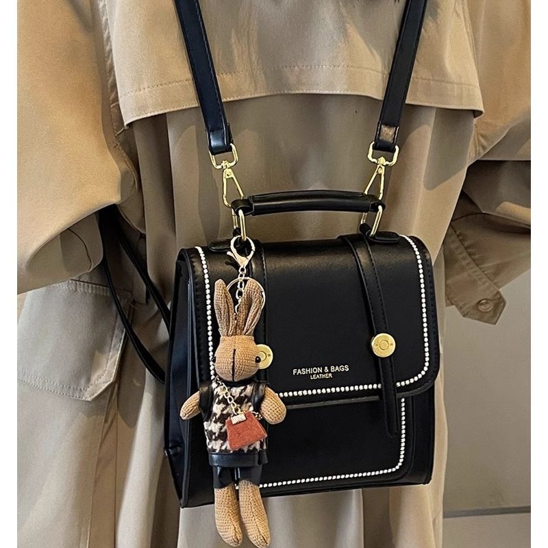 Vintage-Inspired Structured Crossbody Bag Bowlift