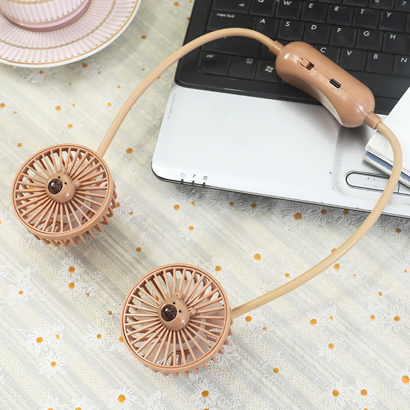 Portable Usb Neck Fan with Flexible Mount Bowlift