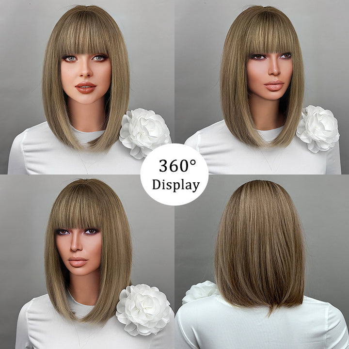 Shoulder-Length Straight Bob Lace-Front Heat-Resistant Synthetic Wig