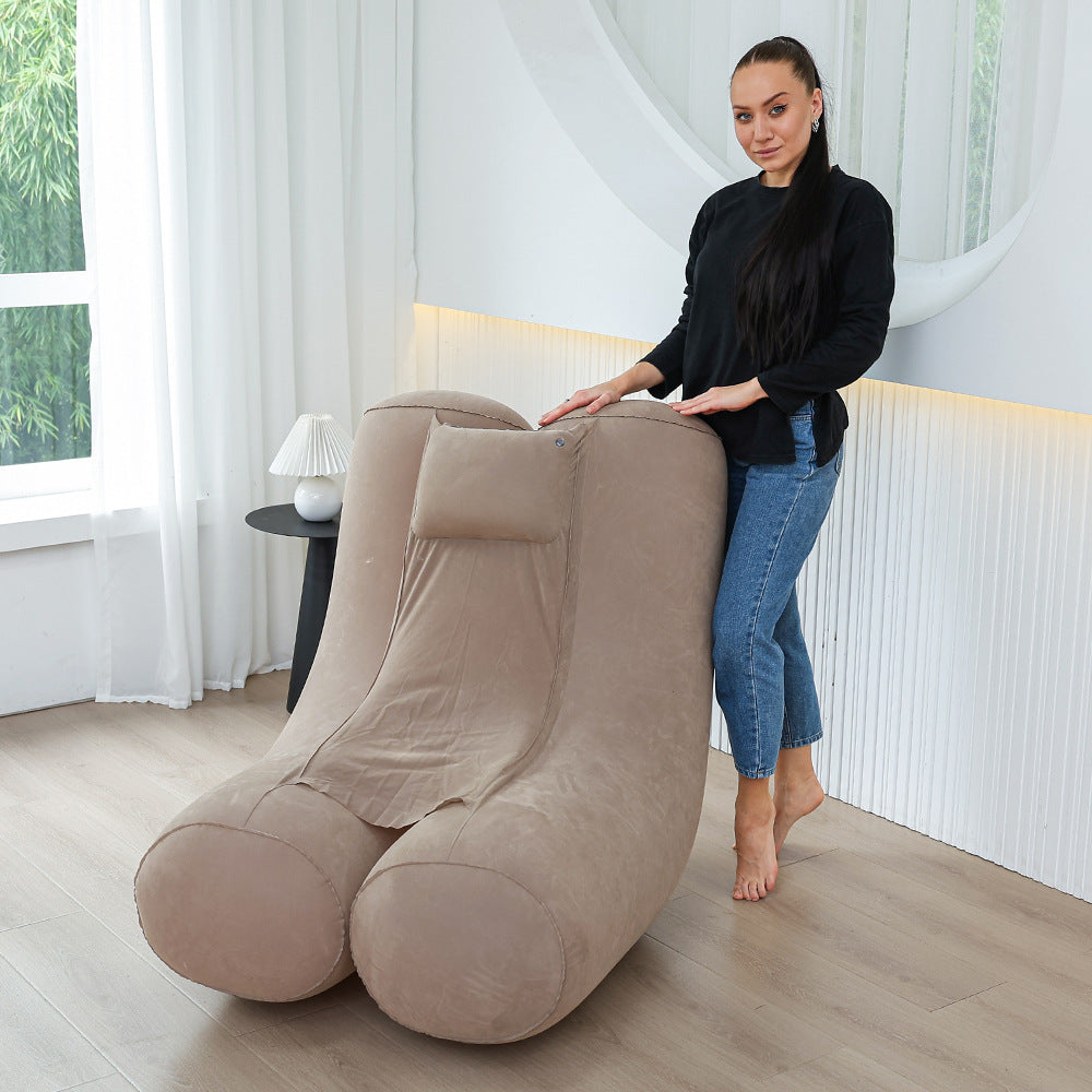 Women's Ergonomic Inflatable Relax Lounger with Headrest Bowlift