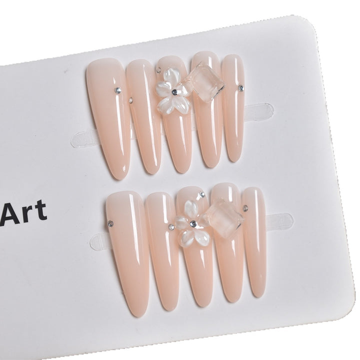 Glamorous Crystal-Studded Stiletto Press-On Nails Bowlift
