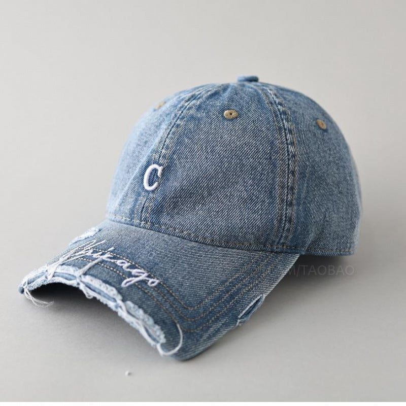Women's Distressed Cotton Baseball Cap Bowlift 1784083462