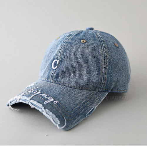 Women's Distressed Cotton Baseball Cap Bowlift 1784083462