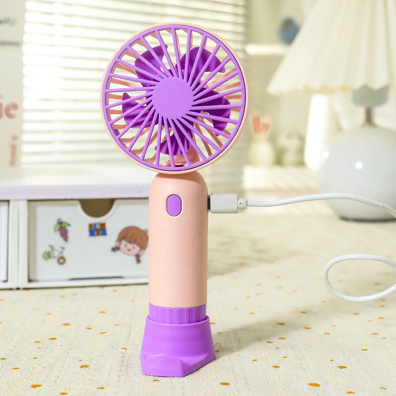Women's Portable Mini Fan with Ergonomic Grip and USB Charging Function Bowlift