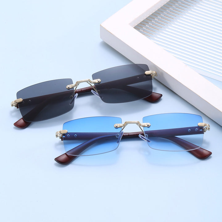 Ladies fashionable square sunglasses with exquisite gold frame Bowlift