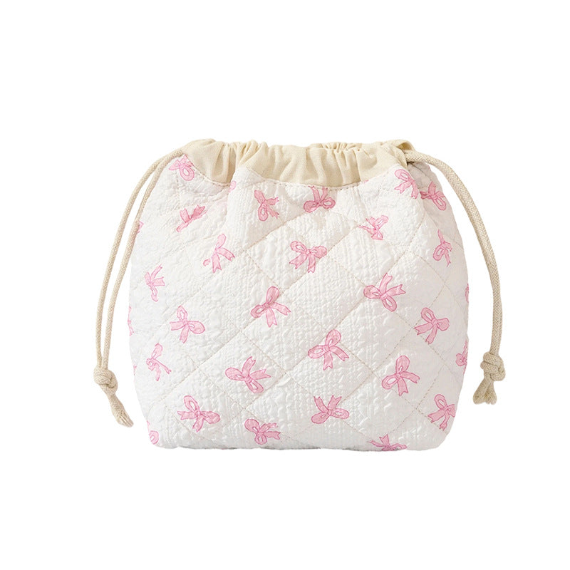Quilted Floral Drawstring Bag Bowlift