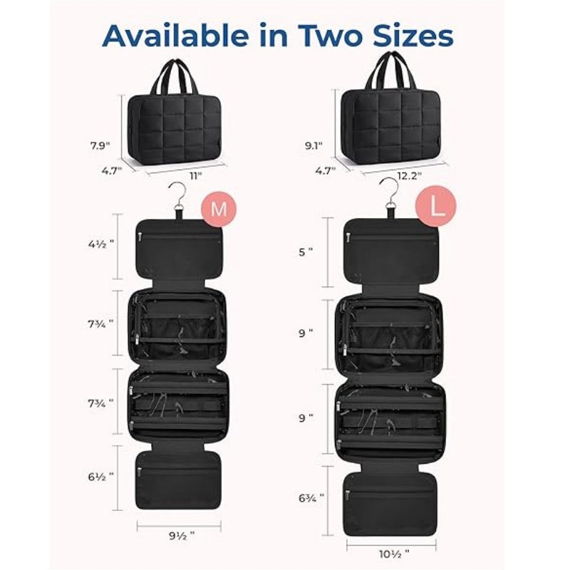Padded cosmetic organizer bag with practical hanging system Bowlift