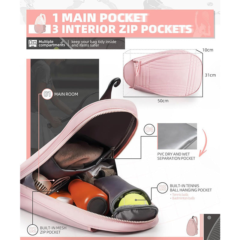 Sporty Tennis Backpack with Integrated Racket Compartment Bowlift