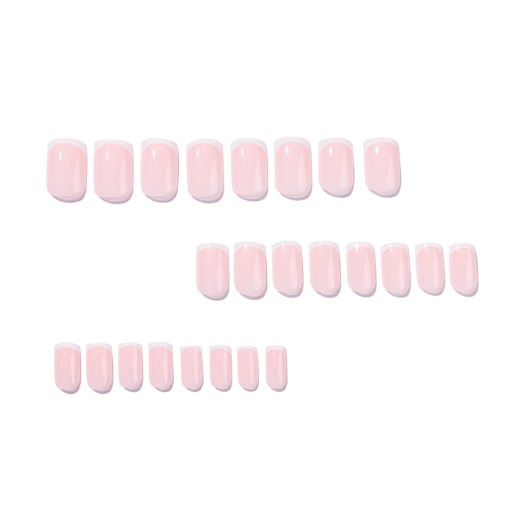 Elegant high-gloss nail art with French design Bowlift