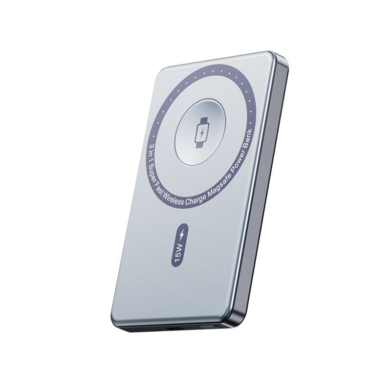 Magnetic power bank with high-speed charging function and integrated Qi charging standard Bowlift