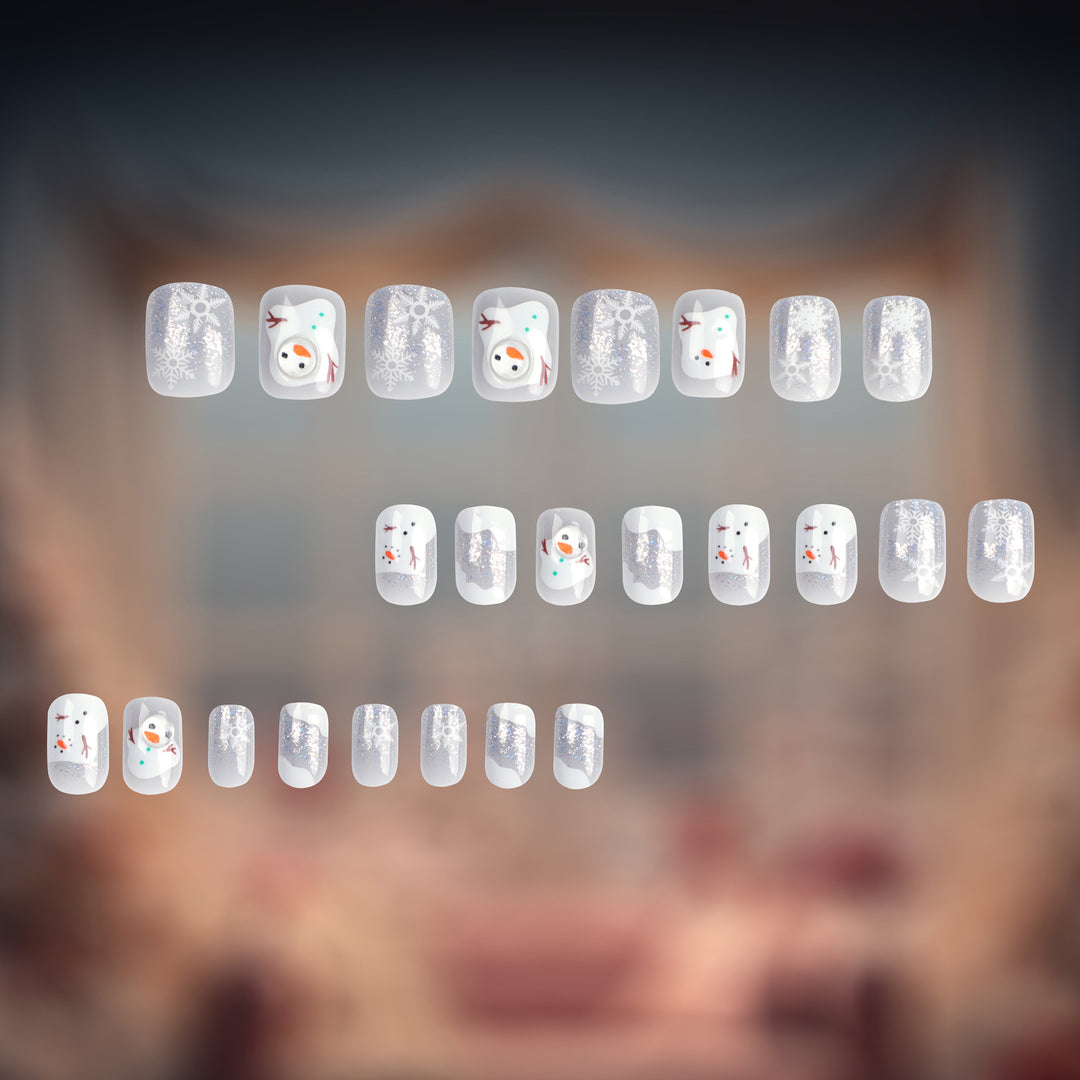 Artful Nail Art with Snow and Christmas Motifs Bowlift