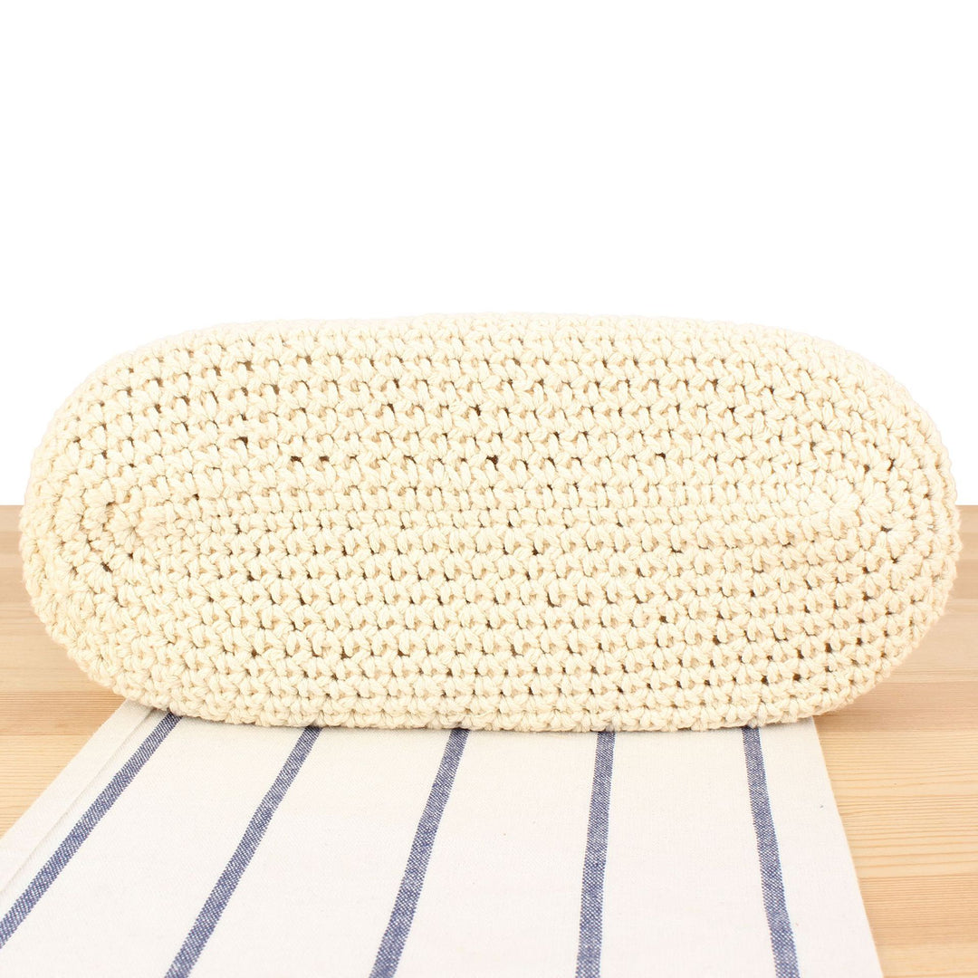 Handbag made of hand-knotted natural material with leather accents Bowlift