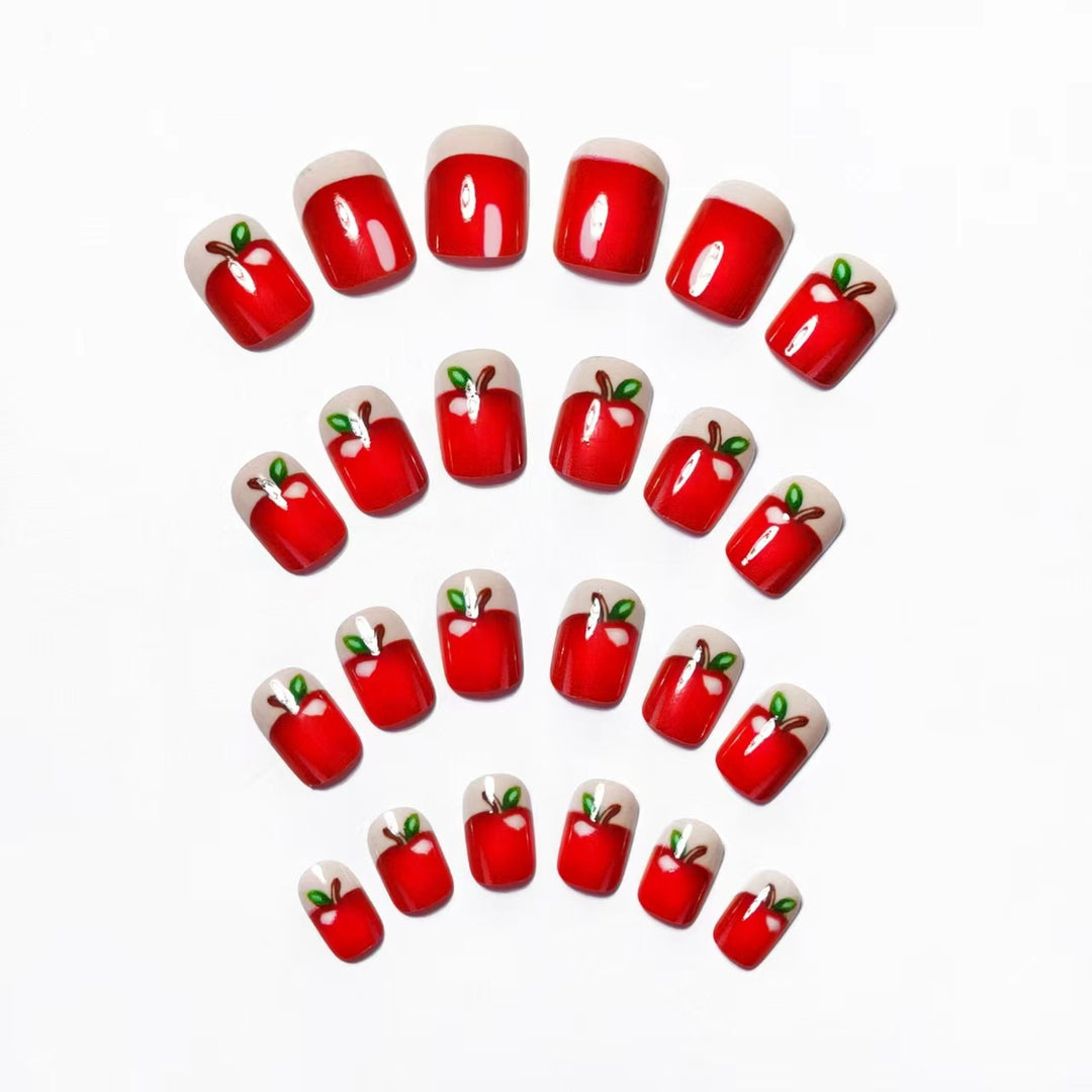 Artificial nails with playful apple motif Bowlift