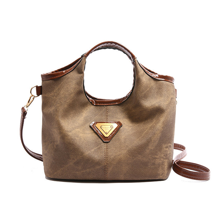 Glossy Faux Leather Handbag