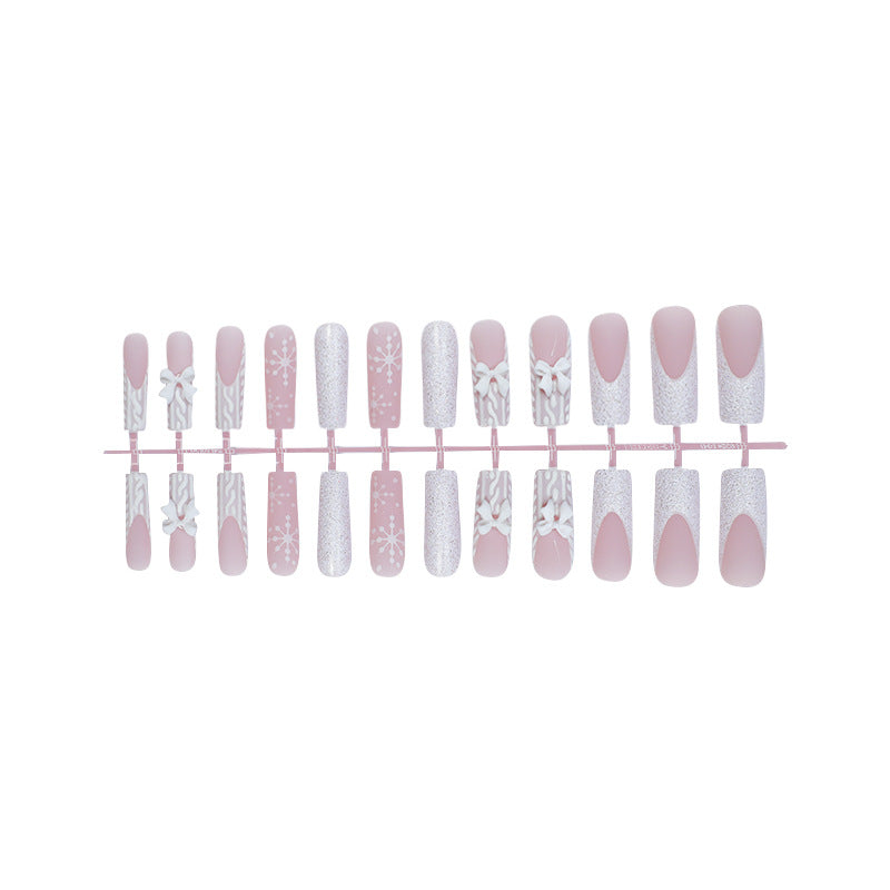 Decorative Press-On Nail Set with Elegant Designs Bowlift