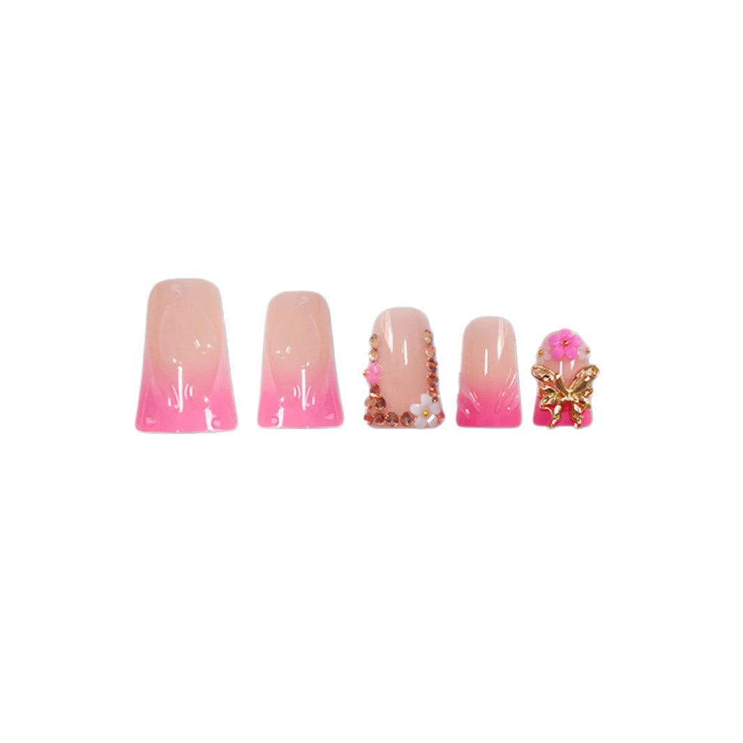 Artistic 3D Floral Nail Enhancements Bowlift