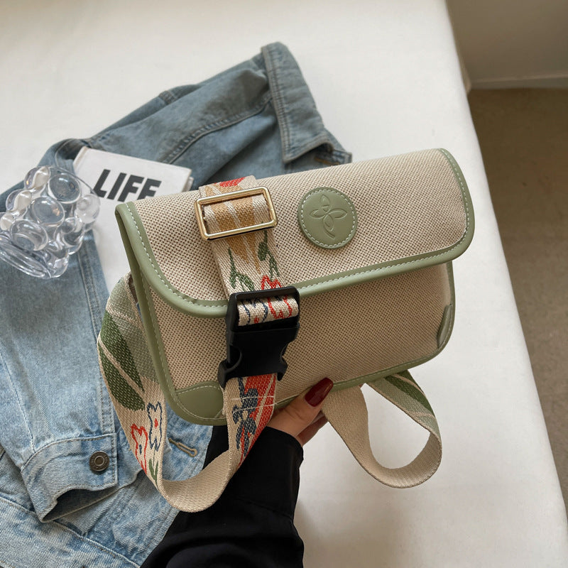 Floral Embroidered Messenger Bag Bowlift
