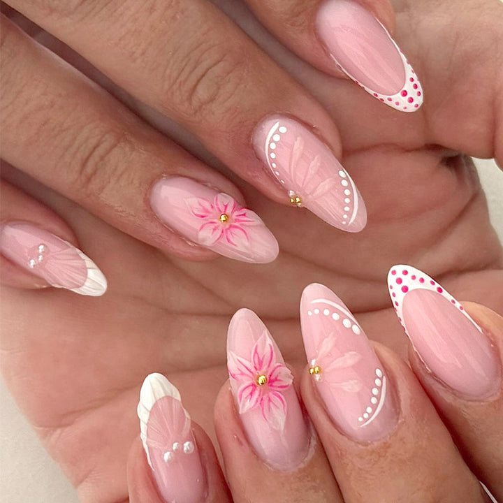 Artistic Floral Nail Art Bowlift