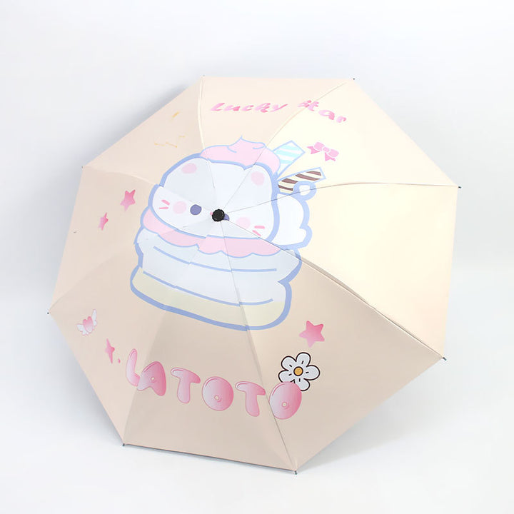 Women Folding Umbrella with Cute Animal Design Bowlift