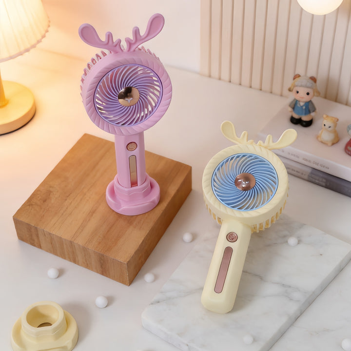 Ladies portable handheld fan with innovative antler design Bowlift