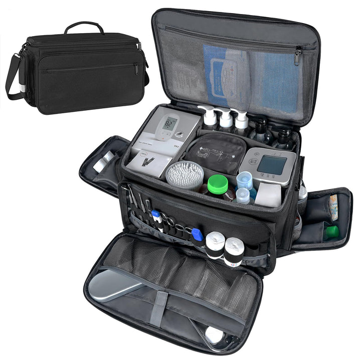 Unisex doctor's case with multiple compartments and organized storage Bowlift