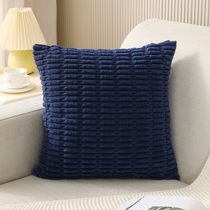 Decorative Chenille Ribbed Grid Throw Pillow Cover