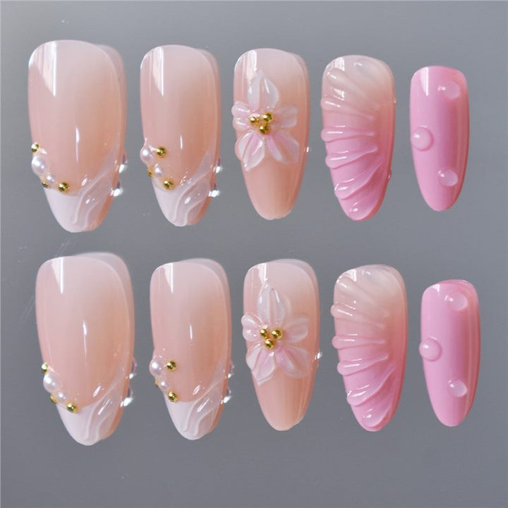 Artistic 3D Floral Press-On Nail Kit Bowlift