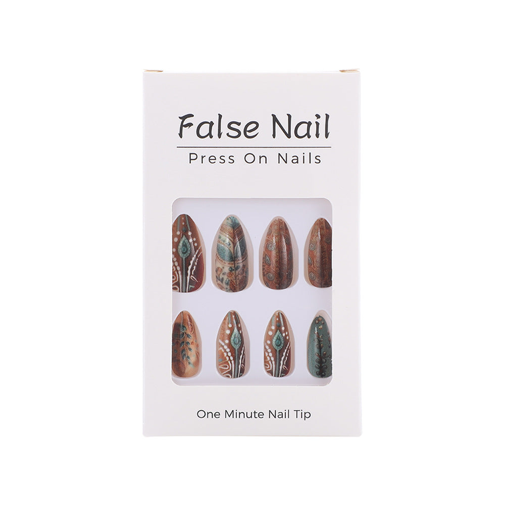 Artificial nails in ethnic design Bowlift