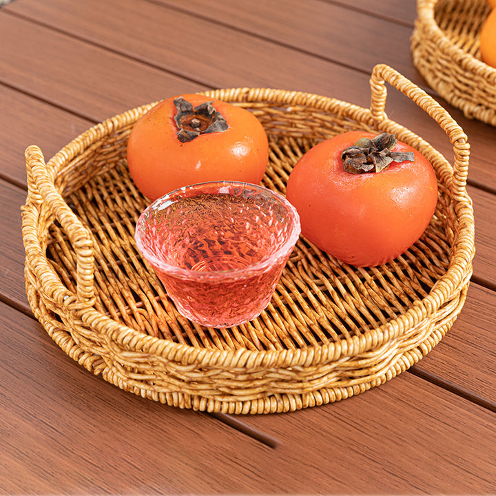 Ladies Round Serving Rack Made of Braided Material Bowlift