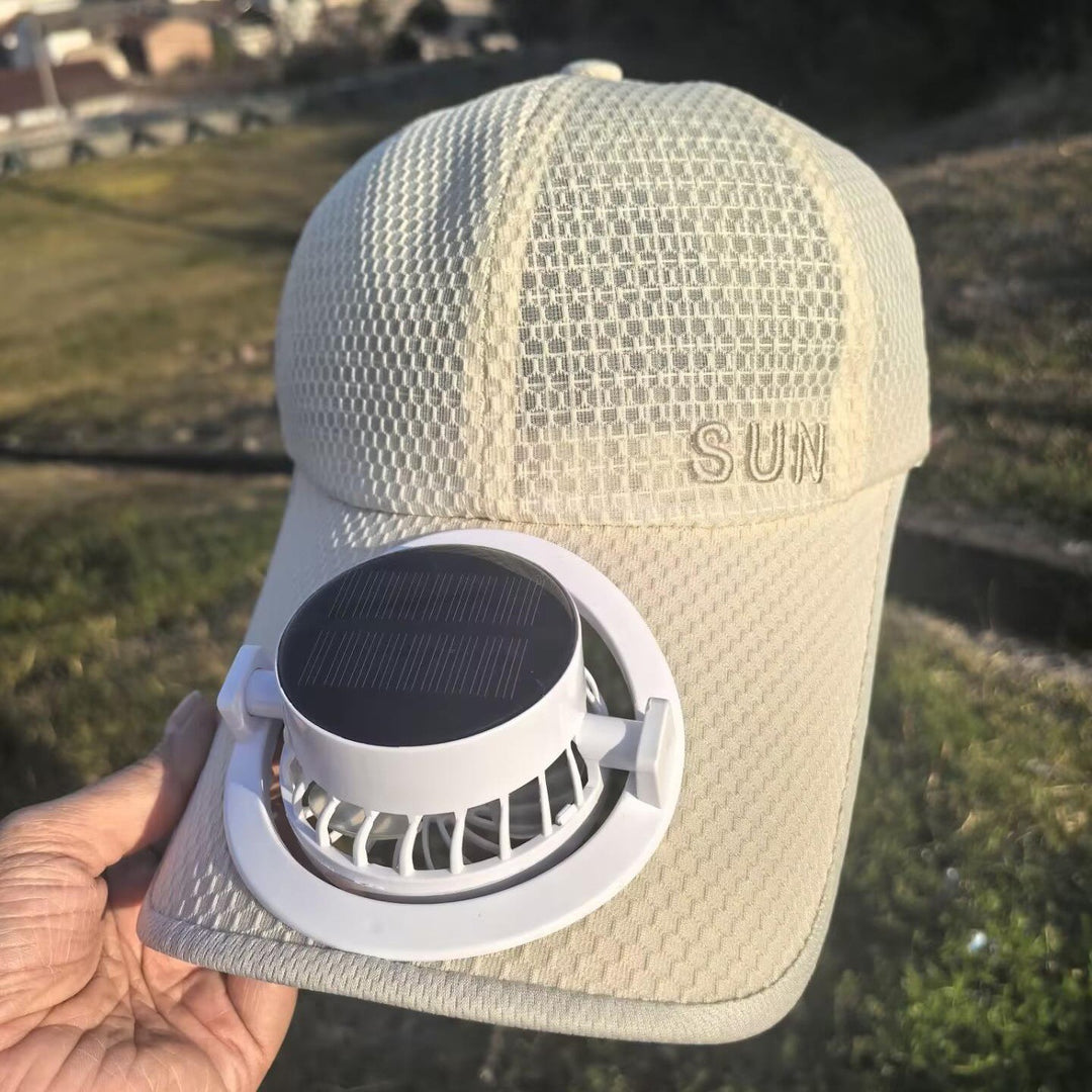 Sun Cap with removable solar fan, breathable mesh and adjustable umbrella Bowlift