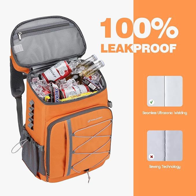 Unisex nan insulated picnic backpack with integrated cooler compartment, bottle holder and adjustable strap system Bowlift