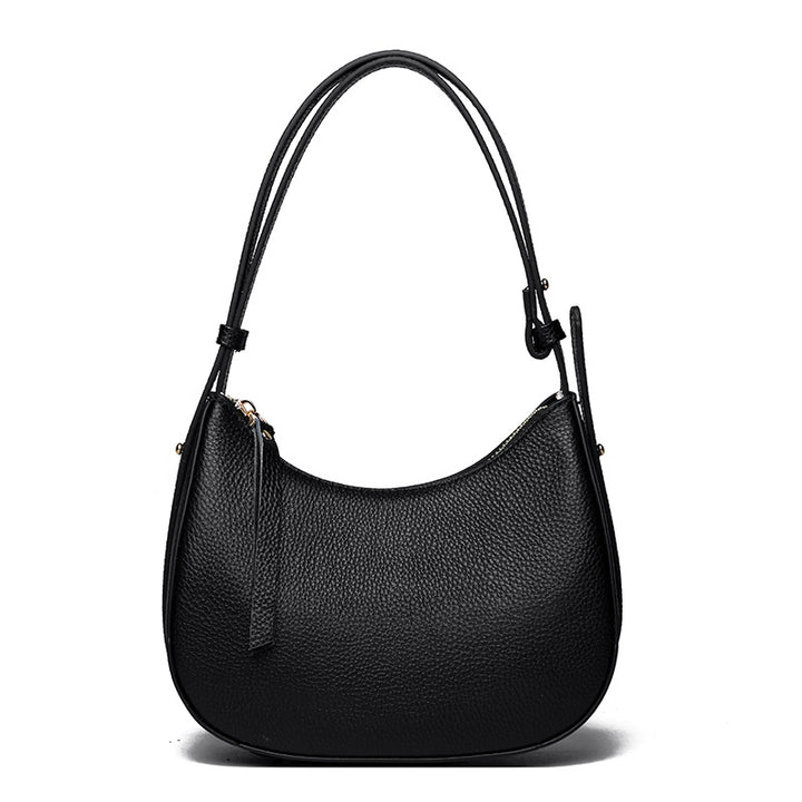 Stylish Pebbled Leather Hobo Bag Bowlift