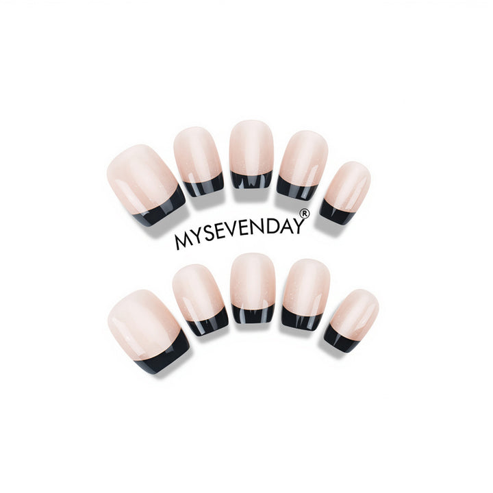 Gel French Tip Press-On Nails Bowlift