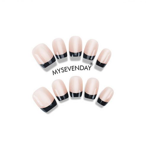 Gel French Tip Press-On Nails Bowlift