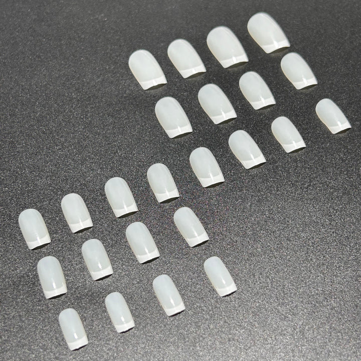 Elegant French Tip Press-On Nail Set Bowlift
