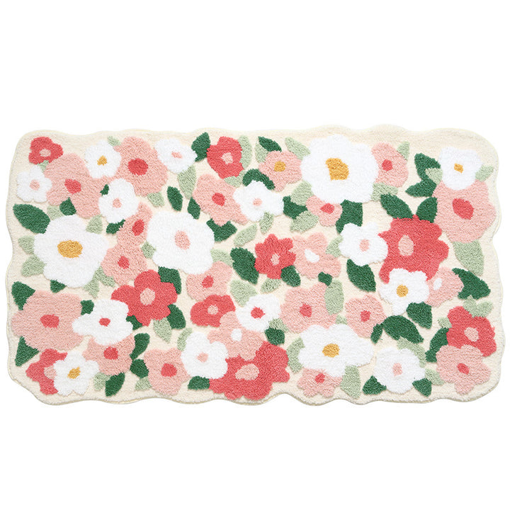 Unisex Floral Pattern Bath Mat Bowlift