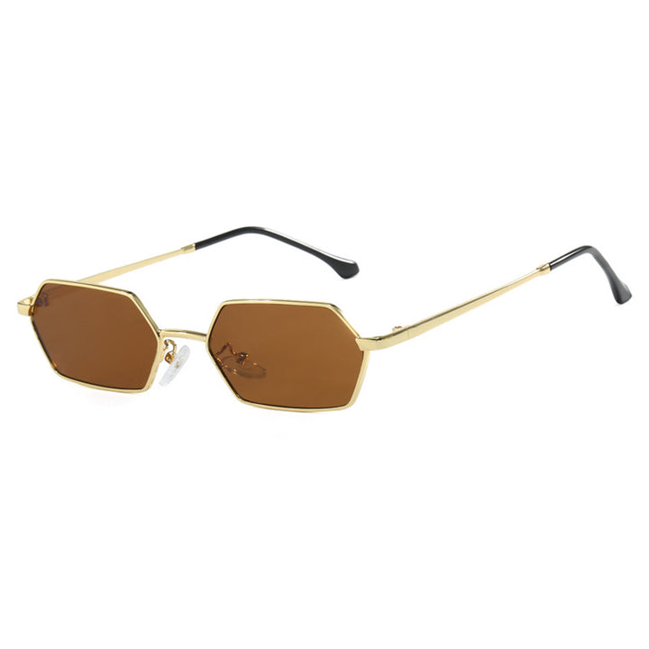 Women's hexagonal sunglasses with elegant metal frame and UV protection Bowlift