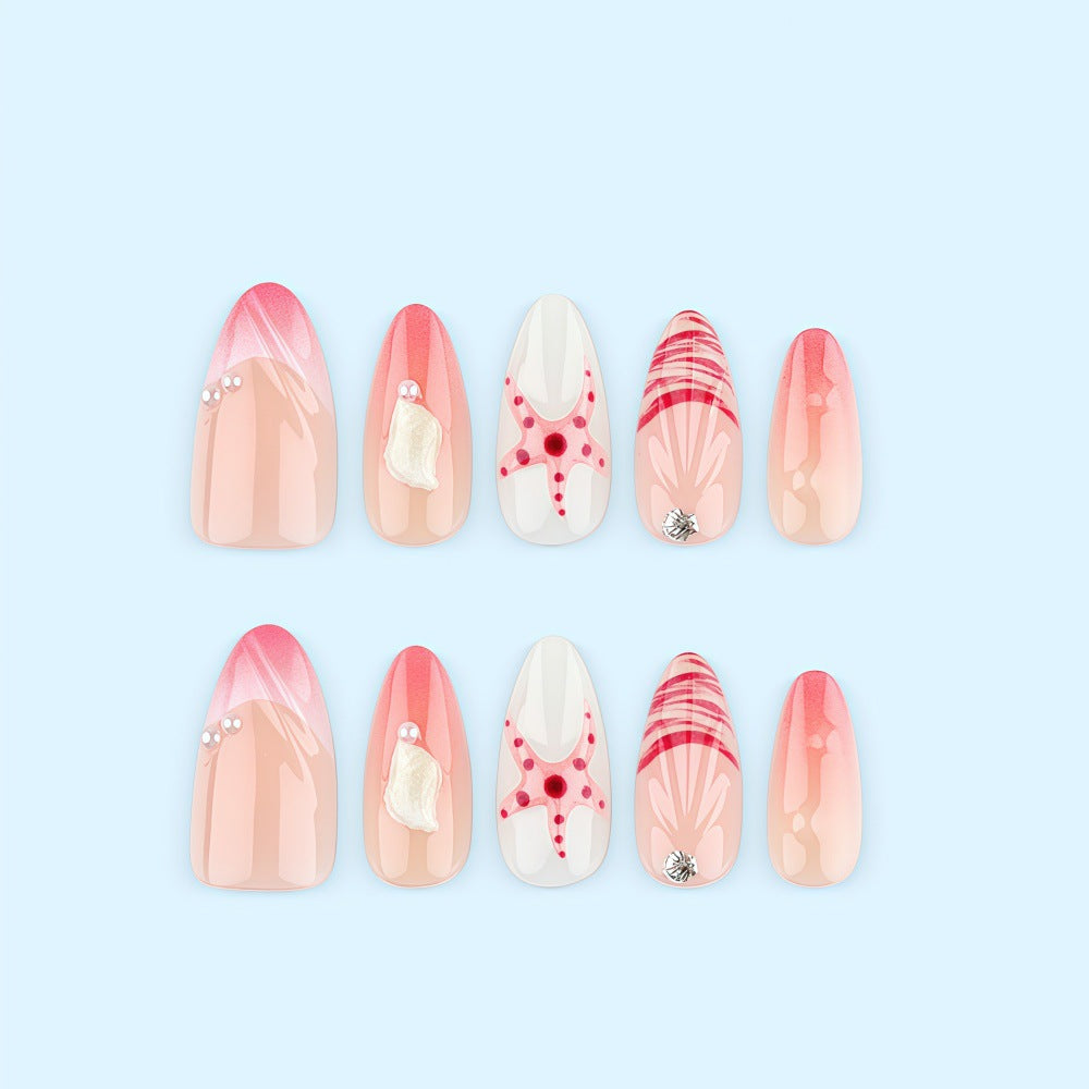 Elegant sea motif artificial nails Bowlift