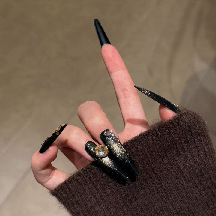 Premium Glittering Stiletto Press-On Nail Set Bowlift