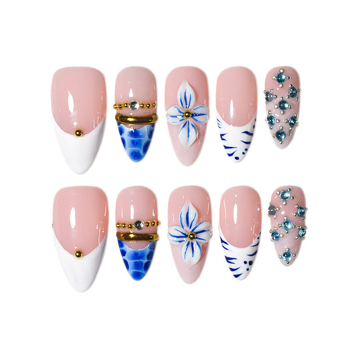 Elegant Artistic Press-On Nail Extensions Bowlift