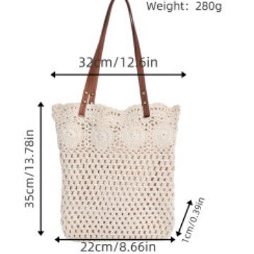 Designer shopping bag with hand-crocheted detail Bowlift