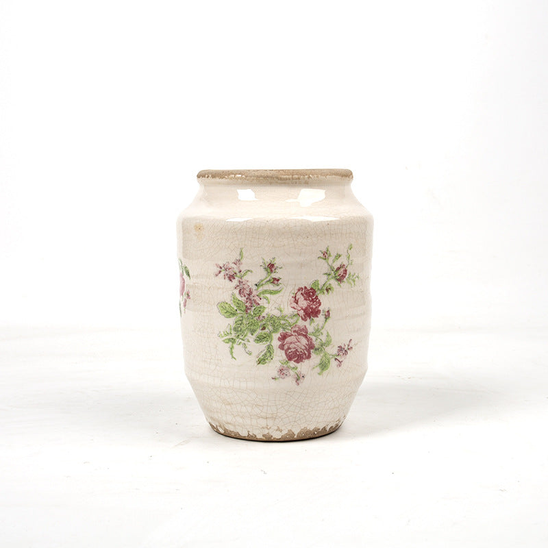 Floral ceramic flower pot with artistic pattern Bowlift