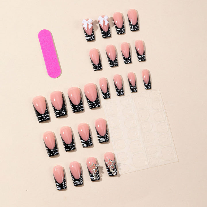 Elegant 3D Nail Art Extensions with Floral Accents Bowlift