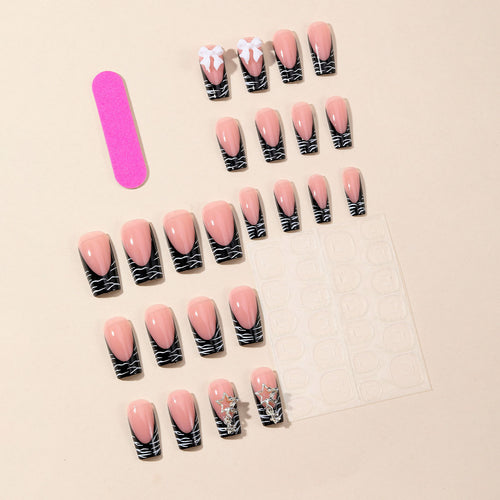 Elegant 3D Nail Art Extensions with Floral Accents Bowlift