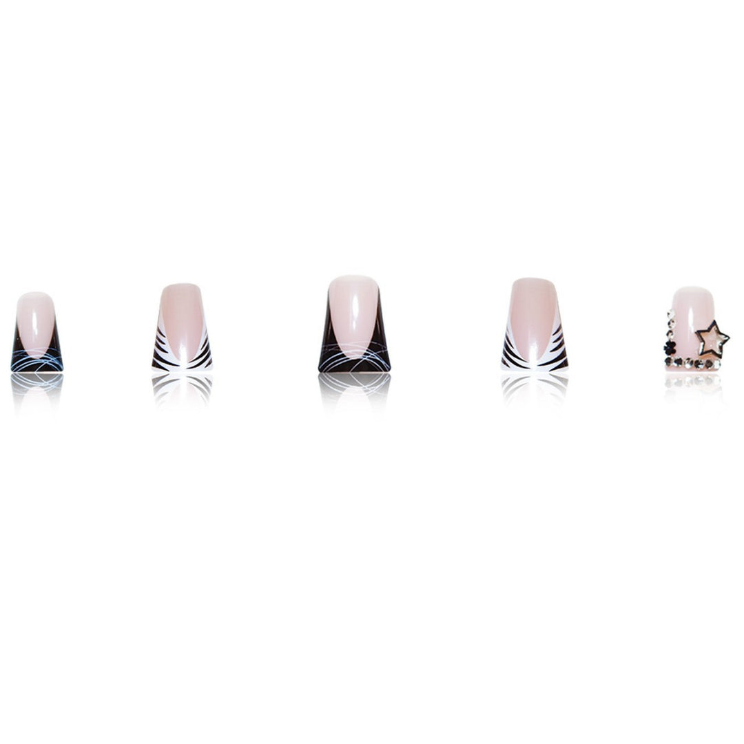 Glamorous Rhinestone Accent Nail Extensions Bowlift
