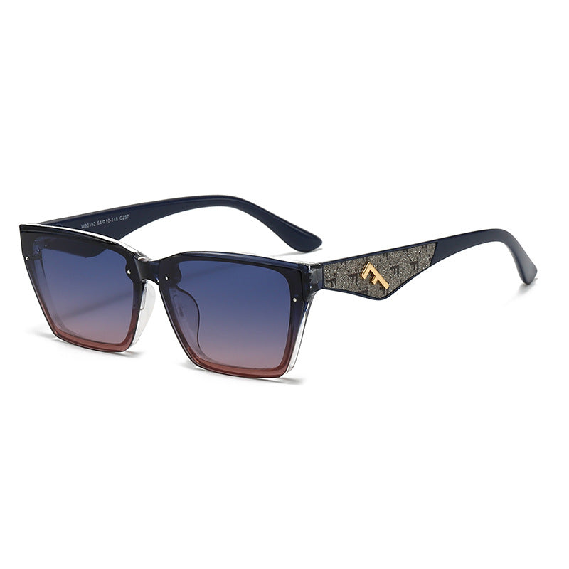 Women's square sunglasses with matte frame and fashionable accents Bowlift