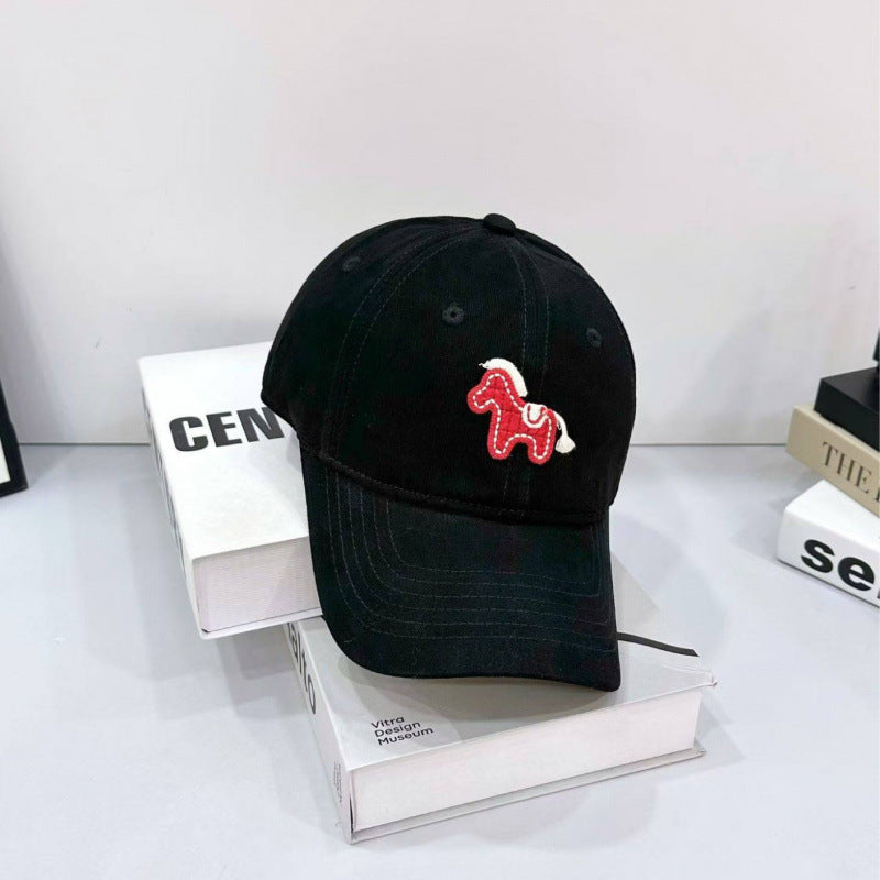 Women's Playful Embroidered Pony Baseball Cap Bowlift